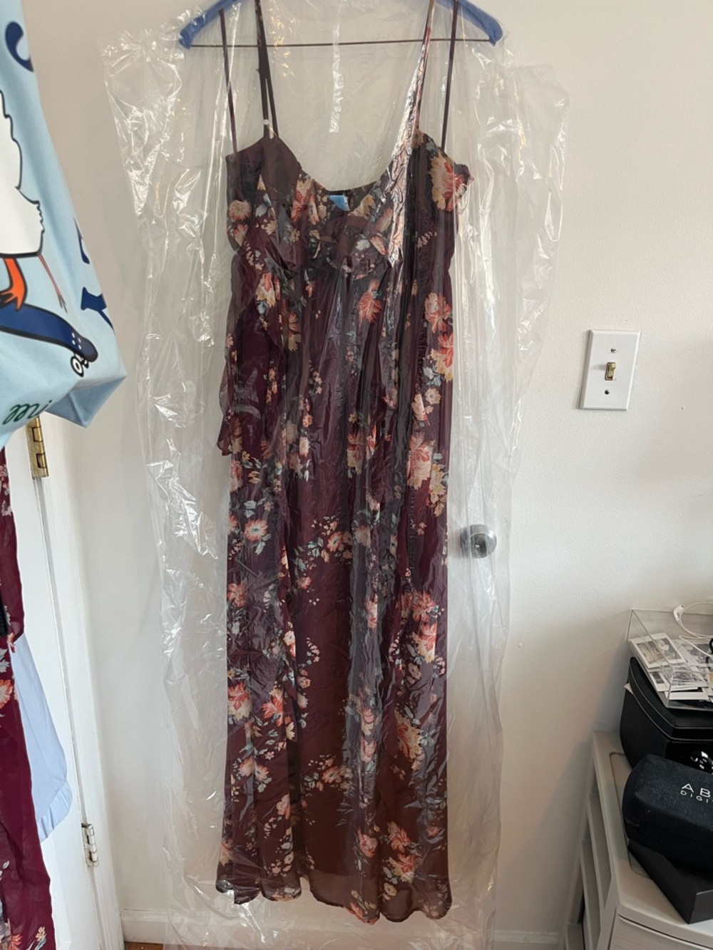 Petal & Pup Burgundy Floral Maxi Dress - Picture 3 of 3
